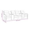 vidaXL Relaxsofa 4-Sitzer mit Getr&auml;nkehaltern Creme Stoff