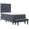 vidaXL Boxspringbett mit Matratze Dunkelgrau 100 x 200 cm Samt