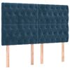 vidaXL Boxspringbett mit Matratze & LED Dunkelblau 160x200 cm Samt