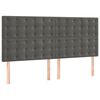 vidaXL Boxspringbett mit Matratze Dunkelgrau 180x200 cm Samt