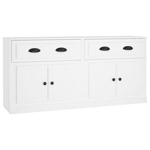 vidaXL Sideboards 2 Stk. Wei&szlig; Holzwerkstoff