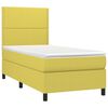 vidaXL Boxspringbett mit Matratze & LED Gr&uuml;n 90x190 cm Stoff