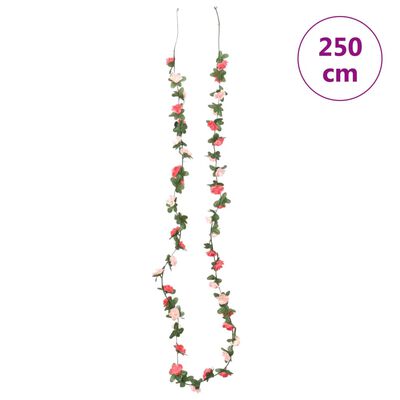 vidaXL Weihnachtskränze 6 Stk. Frühlingsrosen 250 cm