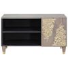vidaXL TV-Schr&auml;nk mit Regal Grau 80 x 33 x 46 cm Massivholz Mango