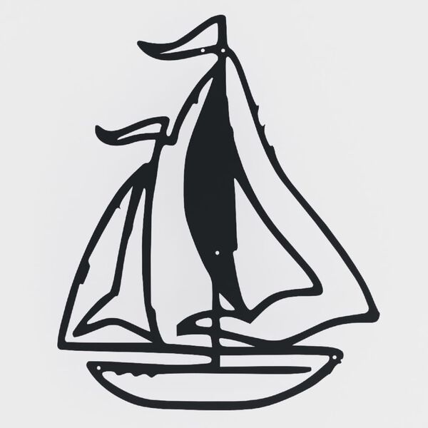 Homemania Wanddekoration Segelboot 40x50 cm Metall Schwarz