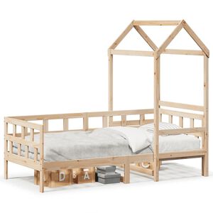 vidaXL Tagesbett mit Dach 90x200 cm Massivholz Kiefer