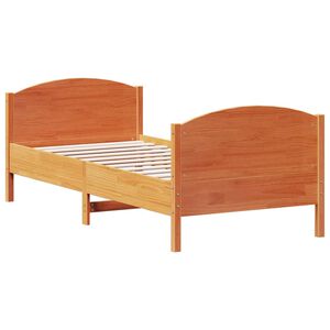 vidaXL Bettgestell ohne Matratze Wachsbraun 75x190cm Massivholz Kiefer