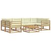 vidaXL Outdoor-Sofagarnitur 5 Stk. Wei&szlig; und Creme