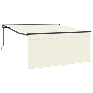 vidaXL Ausziehbare Markise Creme 350 x 250 cm Polyester und Aluminium