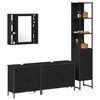 vidaXL Badezimmerm&ouml;bel-Set mit Regal 4 pcs Schwarz Holzwerkstoff