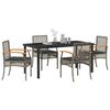 vidaXL Garten Essgruppe 5 pcs Grau Poly-Rattan