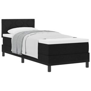 vidaXL Boxspringbett mit Matratze Schwarz 80 x 200 cm Stoff