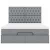 vidaXL Ottoman-Bett mit Matratze & LEDs Hellgrau 140x190 cm Stoff