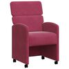 vidaXL Esszimmerst&uuml;hle mit Rollen 2 pcs Weinrot 58 x 65 x 98 cm Samt