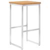 vidaXL Barhocker 2 Stk. Massivholz Teak und Edelstahl