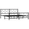 vidaXL Metallbett ohne Matratze mit Fu&szlig;teil Schwarz 180x200 cm