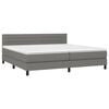 vidaXL Boxspringbett mit Matratze & LED Dunkelgrau 200x200 cm Stoff