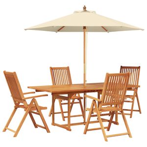 vidaXL Essgruppe f&uuml;r drau&szlig;en mit Sonnenschirm 6 stk.
