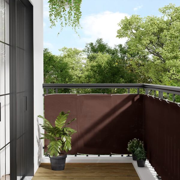 vidaXL Balkon-Sichtschutz Braun 90x1000 cm 100 % Polyester-Oxford