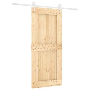 vidaXL Schiebet&uuml;r 90 x 210 cm Massivkiefer (Unbehandelt)
