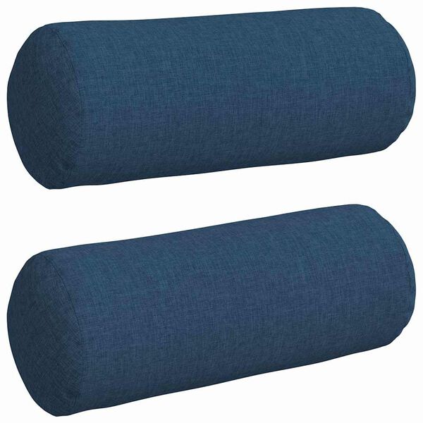 vidaXL Bolsterkissen 2 St&uuml;ck Blau &Oslash; 15 x 40 cm Stoff