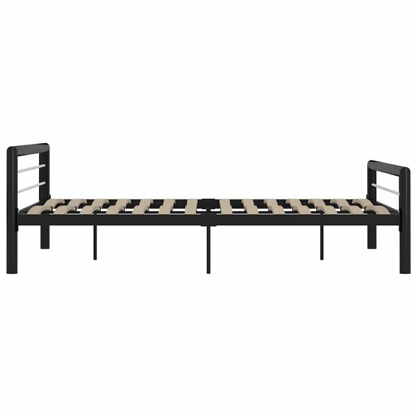 vidaXL Bettgestell Schwarz und Wei&szlig; Metall 180&times;200 cm
