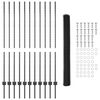 vidaXL Zaun mit Pfosten Grau 1,4 x 25 m Stahl