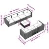 vidaXL 8-tlg. Garten-Lounge-Set mit Kissen Poly Rattan Schwarz