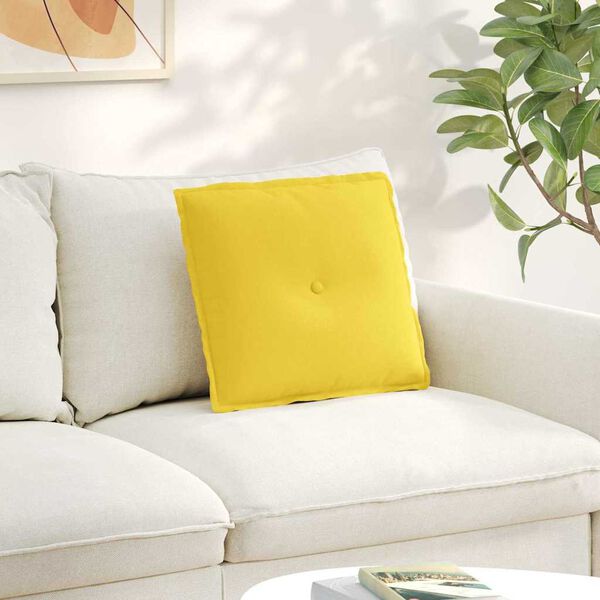 vidaXL R&uuml;ckenkissen Helles Gelb 50 x 19 x 45 cm Stoff