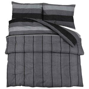 vidaXL Bettw&auml;sche-Set Dunkelgrau 260x220 cm Baumwolle