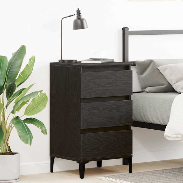 vidaXL Nachttisch Schwarz Eichen-Optik 45 x 35 x 44 cm Holzwerkstoff