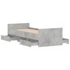 vidaXL Bettgestell mit Kopf- und Fu&szlig;teil Betongrau 75x190 cm