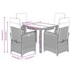 vidaXL 5-tlg. Garten-Essgruppe mit Kissen Schwarz Poly Rattan