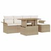 vidaXL Garten-Sofa-Set mit Kissen 6 pcs Beige und Creme