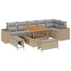 vidaXL Gartensofa-set 9 stk. Beige Poly-Rattan