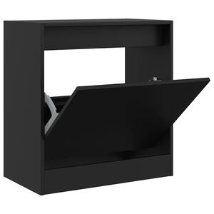 vidaXL Schuhschrank Schwarz 60x34x63,5 cm Holzwerkstoff