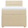 vidaXL Boxspringbett mit Matratze Creme 80x200 cm Stoff