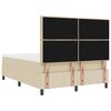 vidaXL Boxspringbett mit Matratze mit LED Creme 140 x 200 cm Stoff