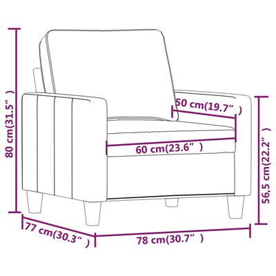 vidaXL Sessel Schwarz 60 cm Stoff