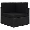 vidaXL 6-tlg. Garten-Lounge-Set mit Kissen Schwarz Poly Rattan