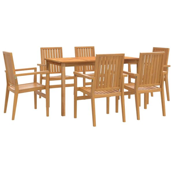 vidaXL 7-tlg. Garten-Essgruppe Massivholz Teak