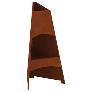 vidaXL Feuerstelle Braun 50 x 50 x 95 cm Wetterfeststahl