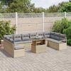vidaXL Garten-Sofa-Set 11 pcs Beige und Hellgrau Poly-Rattan