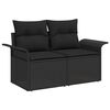 vidaXL Garten-Sofa-Set mit Kissen 10 pcs Schwarz Poly Rattan