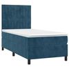 vidaXL Boxspringbett mit Matratze & LED Dunkelblau 100x200 cm Samt