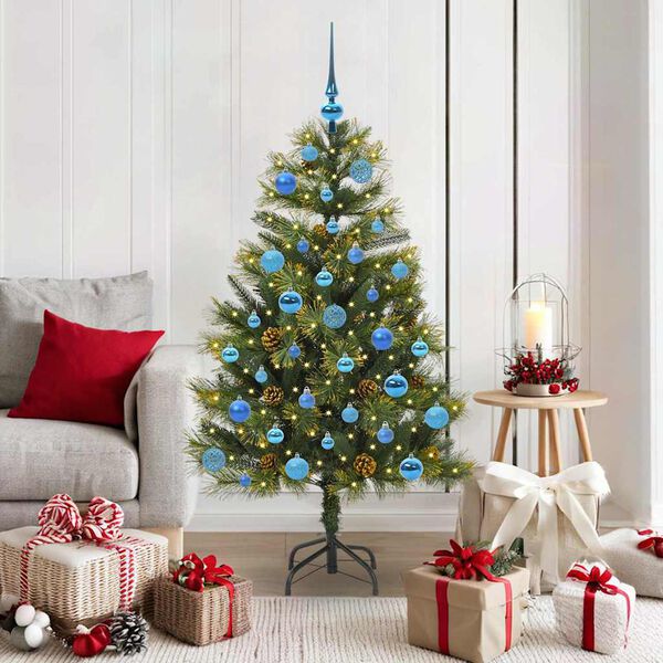 vidaXL K&uuml;nstlicher klappbarer Weihnachtsbaum mit Tannenzapfen 150 cm