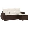 vidaXL 4-tlg. Garten-Sofagarnitur mit Kissen Braun Poly Rattan