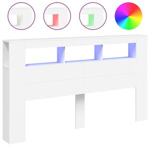 vidaXL LED-Kopfteil Wei&szlig; 180x18,5x103,5 cm Holzwerkstoff