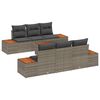 vidaXL Gartensofa-set 7 Stk. Grau Poly Rattan
