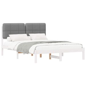 vidaXL Bettgestell mit gepolstertem Kopfteil Hellgrau 150 x 200 cm